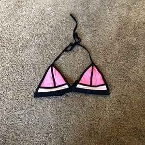 Pink triangle bikini top